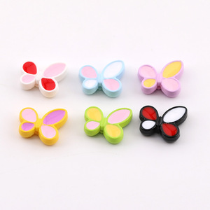 Cuentas sueltas acrílicas de mariposa de colores para la fabricación de joyas, accesorios DIY, colores aleatorios, primavera 2025 - Product Image 2