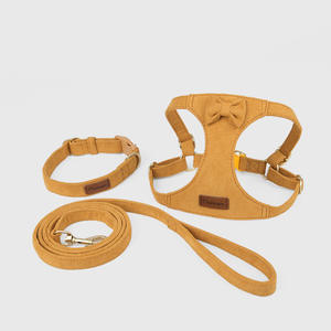 Harnais de poitrine pour chien avec laisse de traction dorsale, ensemble trois pièces tendance, collier pour chien, accessoires pour animaux de compagnie, promenade en extérieur - Product Image 3
