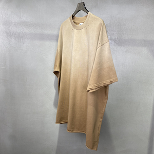 Camisetas de manga corta con lavado ácido y corte teñido en aerosol de marca de moda de primavera y verano para hombres - Product Image 6