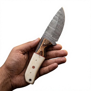 Couteaux Rajput à lame fixe en acier Damas, manche en bois Pakka bleu, garantie de 3 ans - Personnalisable pour la chasse - Product Image 1