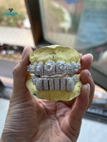 Grillz dentaire en argent pour homme, ajustement personnalisé, style Hip Hop, Moissanite Iced Out, pour artistes et rappeurs, streetwear classique