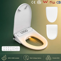 Siège de toilette intelligent avec bidet intégré, étanche IPX4, en plastique, forme carrée, avec protection contre les fuites, télécommande, design moderne
