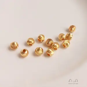 Bulk Beads Wholesale 14k Gold Plated Circular Batch Flower Pattern Spacer Beads Jewelry Findings Components For Jewelry Making