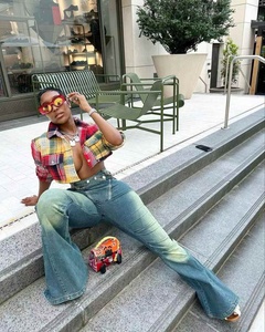 <span class=keywords><strong>Jeans</strong></span> a Zampa d'Elefante Pronti per la Spedizione, Taglie Forti S-2XL, Abbigliamento Autunnale da Boutique per Donne - Product Image 5