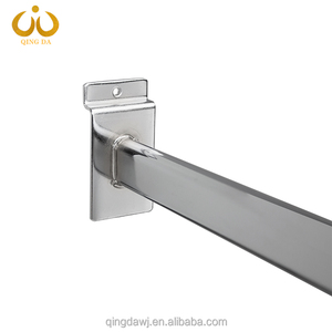 U hình <span class=keywords><strong>Chrome</strong></span> tường bán lẻ kim loại cửa hàng quần áo treo kệ đường sắt slatwall hiển thị giá cho tường - Product Image 3