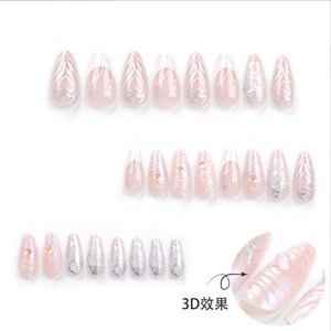 <span class=keywords><strong>Uñas</strong></span> Postizas para Niñas, 24 Piezas/Caja, <span class=keywords><strong>Uñas</strong></span> a Presión, <span class=keywords><strong>Cortas</strong></span>, Almendradas, Diseño 3D Ondulado, Puntas de <span class=keywords><strong>Uñas</strong></span> Artificiales, <span class=keywords><strong>Manicura</strong></span> ABS - Product Image 3