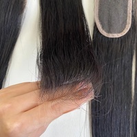 Closure en dentelle HD avec nœuds invisibles, 100% cheveux humains vietnamiens bruts, cuticules alignées, ligne de cheveux naturelle