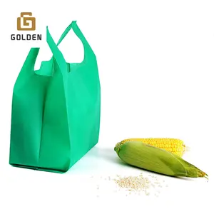Golden Supplier Ecofriendly Non-woven Fabric Hot Pressing Non Woven Recycled Rpet Advertising Groceries Nonwoven Shopping Bag