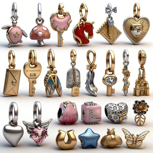 Colgante Romántico de Plata de Ley 925 con Forma de Corazón, <span class=keywords><strong>Mariposa</strong></span> y Hongo, para Pulseras y Collares DIY, Regalo de Cumpleaños para Mujer - Product Image 2