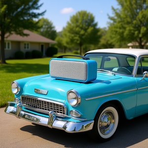 Altavoz Bluetooth para Coche con Techo de Vinilo Retro, Luces LED, Audio Inalámbrico, Compatibilidad Universal con Teléfonos - Product Image 2