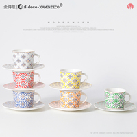 Ensemble de tasses de luxe léger coffret cadeau tasses à café en céramique ensemble de tasses à expresso en céramique