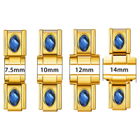 Accessoires de montre en acier inoxydable doré, breloques italiennes multicolores ovales, maillons de remplacement DIY pour bracelet, fabrication de bijoux pour femmes