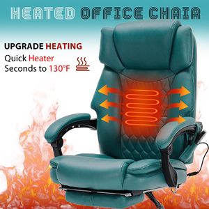Teal Blue Massage <strong>Office</strong> <strong>Chair</strong> with Foot Rest 6 Points Vibration and Heat Home <strong>Office</strong> Desk <strong>Chairs</strong> for Heavy People 400lbs <strong>Chair</strong> - Product Image 4