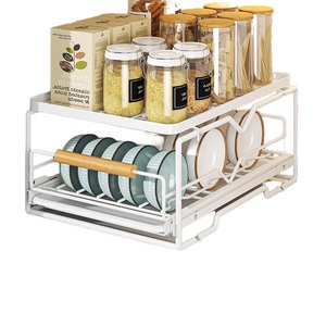 Moderno <span class=keywords><strong>Escurridor</strong></span> de Platos Extraíble con Bandeja Deslizable, Organizador de Gabinete de Cocina que Ahorra Espacio - Product Image 1