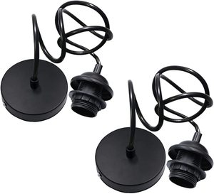 Kit d'éclairage suspendu cordon prise de câble <span class=keywords><strong>E27</strong></span> support de lampe réglable industriel Vintage suspendu plafond lanterne fer vis AC 220V - Product Image 1