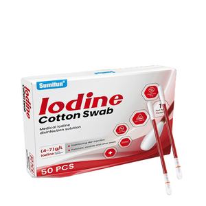 Hisopos de Algodón con Yodóforo Desechables, Hisopos de Algodón Rellenos de Líquido de Yodopovidona para Desinfección de Emergencia - Product Image 1
