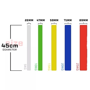 KUNGFU Professional Factory Direct Steel 45 lb Competition Bumper Plates Set with Customized Color and <strong>Barbell</strong> - Product Image 6