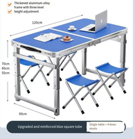 Table pliante en alliage d'aluminium sur mesure pour la vente en gros, mobilier d'extérieur, stand de marché nocturne, table portable moderne et minimaliste