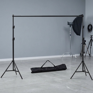Support de fond réglable 2,6 m x 3 m / 8,5 pi x 9,8 pi, kit de système de supports de fond pour studio photo - Product Image 1