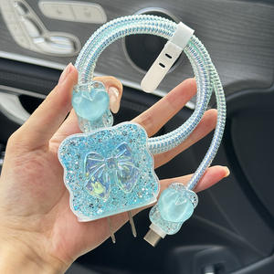 Protecteur de câble de chargeur, économiseur de fil, chargeur USB-C 18W/20W, protection de câble, design 3D en forme de cœur et de nœud pour filles et femmes - Product Image 5