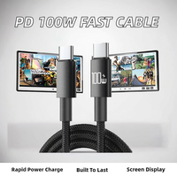 Cable de Carga Rápida USB-C a Tipo-C de 100W 5A con Trenzado de Nailon, Conductor de Cobre Puro para Teléfono Móvil IOS, Tableta, Portátil - OEM Duradero
