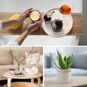 Plateau de rangement rond en silicone, style simple, pour bureau, salle de bain, évier de cuisine, plateau d'organisation et de rangement, 1 niveau, haut de gamme - Product Image 1