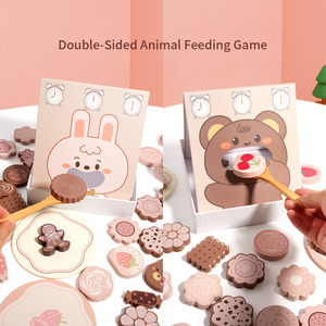 Juguete Educativo de Madera para Niños, Simulación de Hogar con Conejo y Oso, Juego de Alimentación con Galletas Deliciosas, para Niños y Niñas - Product Image 4