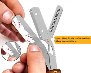 Poignée en bois coupe droite gorge barbier rasage support de rasoir pour hommes personnels et Salon lames à bord unique utilisation - Product Image 4