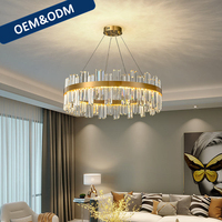 Lustre en cristal LED, lampe suspendue, luminaire moderne simple, blanc chaud, installation facile pour la maison, utilisation dans les restaurants