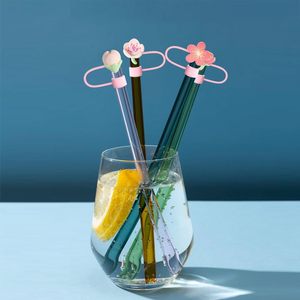 Couvercle de paille <span class=keywords><strong>rose</strong></span> pour 40 30 Oz, capuchon de paille en silicone pour fleurs, couvercle de protection de bouchons de paille <span class=keywords><strong>rose</strong></span> compatible avec le gobelet - Product Image 6