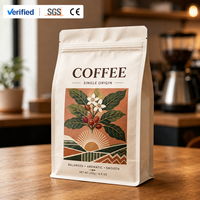 Sachet Doypack à fond carré personnalisé avec valve de dégazage unidirectionnelle personnalisable pour le stockage de grains de café en détail – Fourniture directe usine