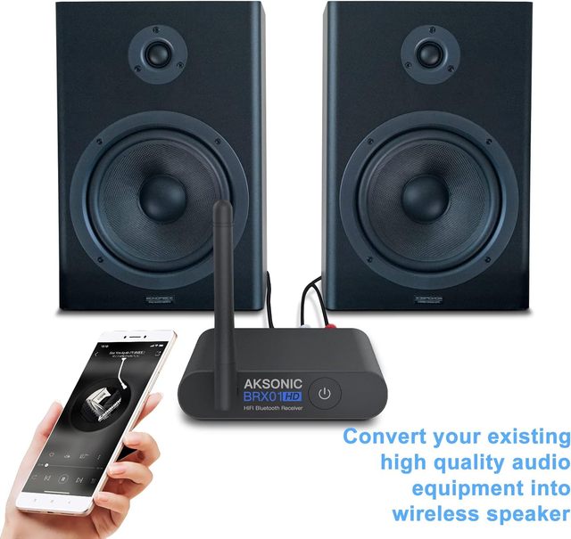 Bluetooth 5.2 HD Audio Receiver Long Range Metal Construction HiFi Wireless Adapter for Home Stereo Amplifier Audio System