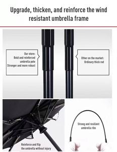 Parapluie personnalisé avec logo du fabricant, parapluie UV de bonne qualité, bon marché, résistant au vent, pliable, mini, automatique, avec pochette - Product Image 4