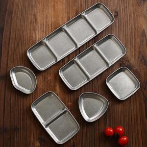 304 Stainless Steel Condiment Dish Divided Serving <b>Tray</b> For <b>BBQ</b> Seasoning Dipping Sauce Storage - Product Image 3