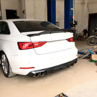 Aileron arrière en fibre de carbone véritable style Renntech pour Audi A3 S3 RS3 2014-2019 berline, spoiler de coffre, kit carrosserie aérodynamique pour tuning automobile