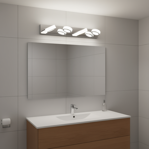 Modern 4-Light LED Vanity Light <b>Chrome</b> Wall Mount <b>Bathroom</b> <b>Mirror</b> Warm White 3500K IP44 Dimmable - Product Image 2