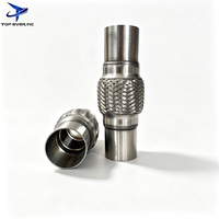Tuyau d'échappement flexible en acier inoxydable tressé, soufflet ondulé, joint flexible universel, amortissement des vibrations, réduction du bruit