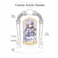 Support en acrylique pour figurine anime découpé au laser, avec fente unique, en feuille d'argent, sur commande, pour fille anime