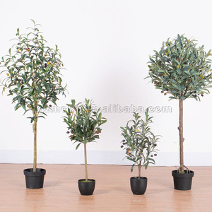 Elegante Árbol de Olivo Artificial <span class=keywords><strong>con</strong></span> <span class=keywords><strong>Frutos</strong></span>, Bonsái Artificial de Bajo Mantenimiento, Planta Artificial en Maceta para Decoración - Product Image 3