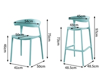 Les fabricants fournissent une chaise de cheveux en stock chaise de bar nordique en plastique empilable dossier moderne tabouret de bar chaise haute