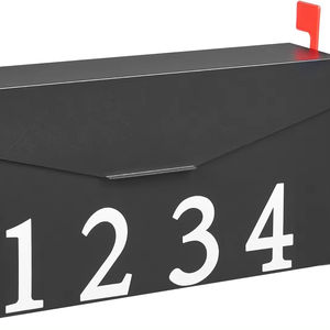 Buzón montado en la pared para casa, buzón colgante de metal para exterior, acero galvanizado a prueba de herrumbre, negro - Product Image 1