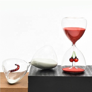 Reloj de Arena Giratorio de Cristal de Borosilicato de Alta Calidad, Diseño Creativo y Moderno, con Cerezas Rojas Navideñas, para Decoración del Hogar, 15 <span class=keywords><strong>Minutos</strong></span> - Product Image 5