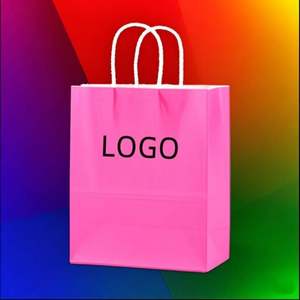 Sac de rangement en papier kraft personnalisable avec un design coloré, adapté pour l'emballage de vêtements, de boissons et de chaussures. - Product Image 4