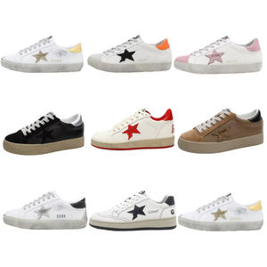 Chaussures de luxe haut de gamme pour femmes, Super Goose White Glittery Ball Star Sneakers, semelles dorées, nouvelles chaussures à paillettes subtilles et douces - Product Image 4