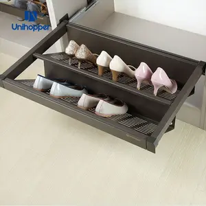 Unihopper – Meuble de rangement coulissant moderne à 2 niveaux avec fermeture amortie pour armoire, <span class=keywords><strong>placard</strong></span> et étagère à chaussures - Product Image 1