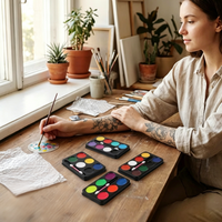 Kit de peinture au néon pour enfants, couleurs personnalisées, Palette professionnelle de peinture pour le corps et le visage à base d'eau avec pinceau cosmétique