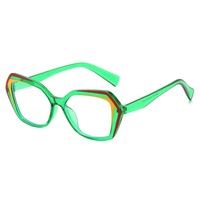 Lunettes de vue tendance en forme de diamant, monture transparente surdimensionnée, élégantes, anti-lumière bleue, pour ordinateur, vente chaude