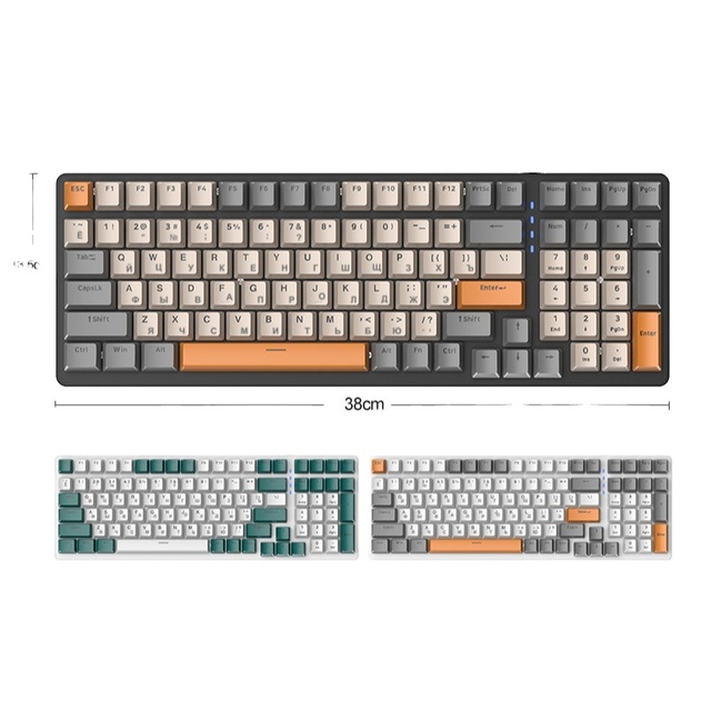 Newest Russian Layout Top Quality Gamer Ergonomics 61 Keys Wireless Wired 3 Mode Mechanical Barebone Keyboard Kit