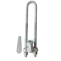 Serre-câble réglable en acier forgé galvanisé à chaud, type cale UT, pour ligne de transmission électrique aérienne
