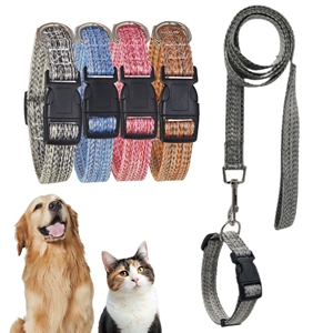 Colliers et laisses pour animaux de compagnie Spot supply 4 couleurs chanvre 100% entièrement réglable doux ventiler hypoallergénique collier et laisse pour chien ensemble - Product Image 1